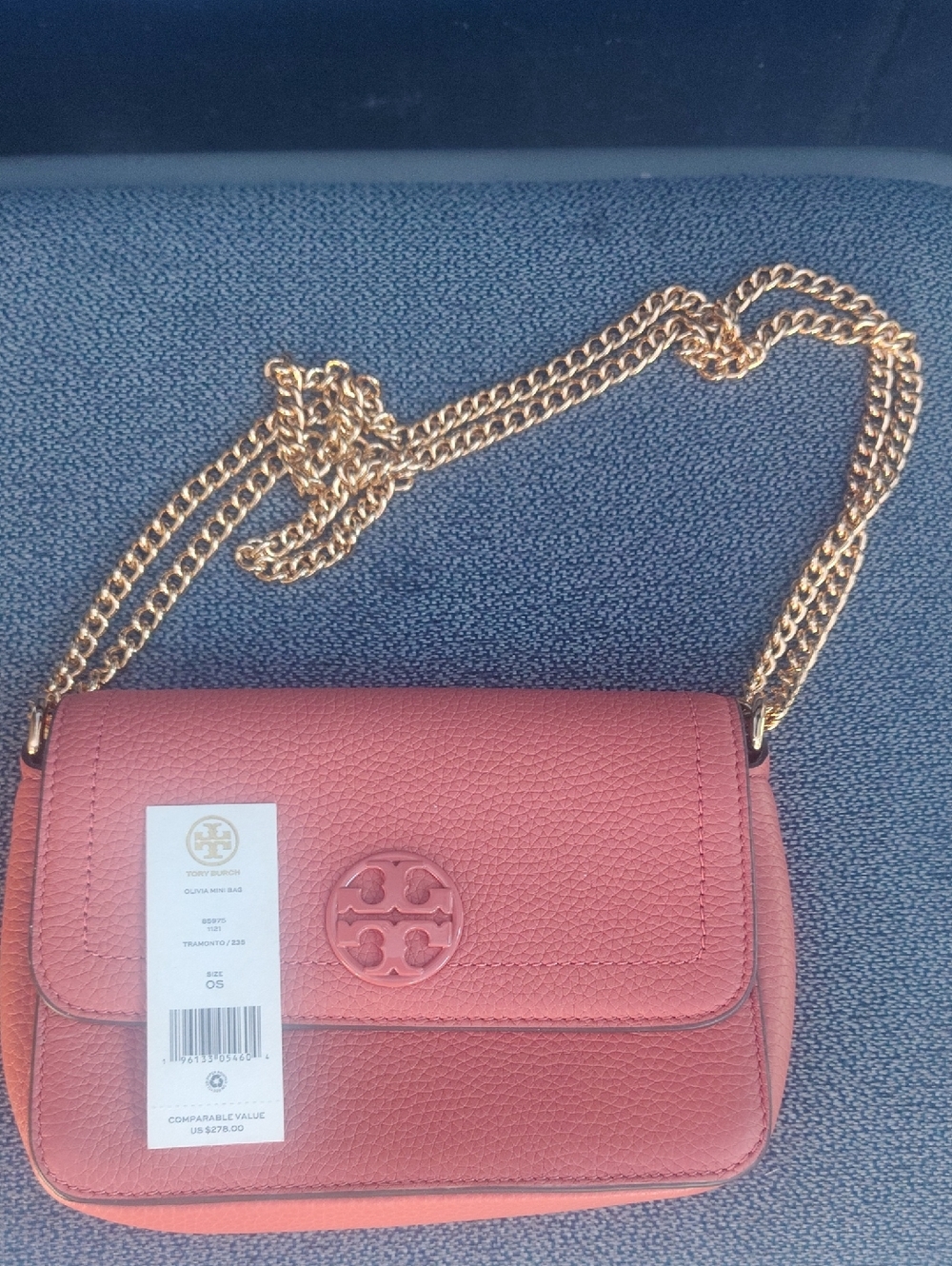 Tory Burch Tramonto Color Crossbody Bag with Gold Chain